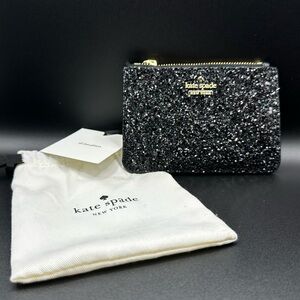 Kate Spade Glittery Black Card Pouch and dusty